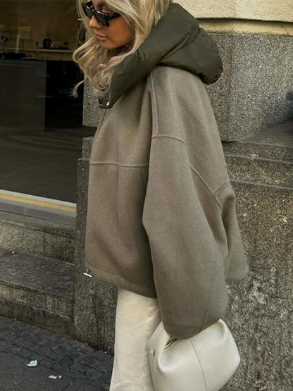 Dames Oversized Jas met Capuchon Stoer en Elegant