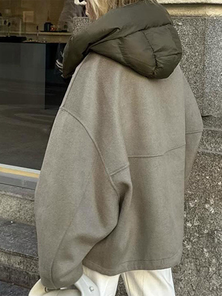 Dames Oversized Jas met Capuchon Stoer en Elegant