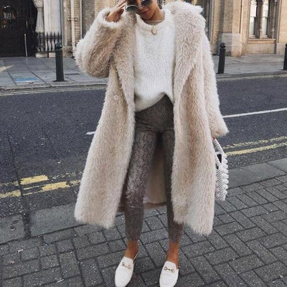 Dames Faux Fur Jas Lange Stijlvol Warmte