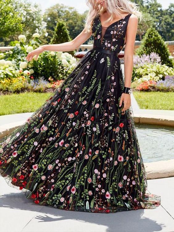 Bloemenjurk Geborduurd Zomerjurk voor Vrouw - Mode Vibes