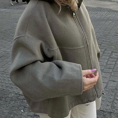 Dames Oversized Jas met Capuchon Stoer en Elegant