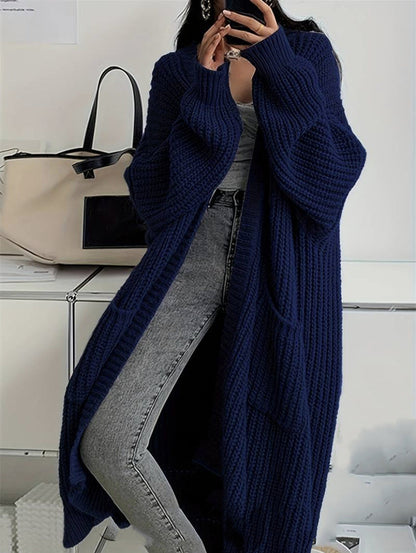 Dames Gebreide Vest Lange Stijlvolle Trendy Look
