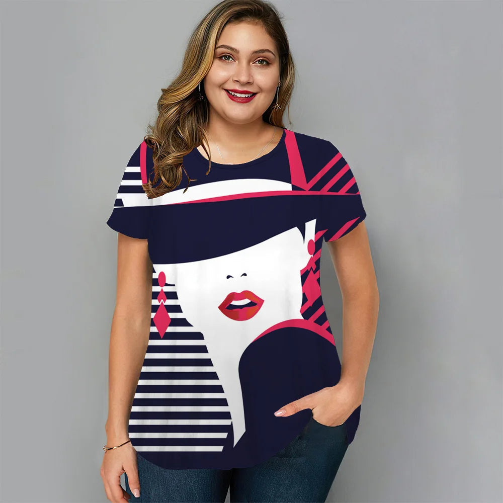 Dames Plus-Size T-Shirt Casual Stijlvol Mode