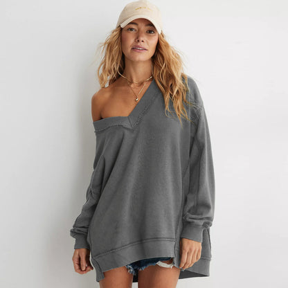 Dames Lounge Sweater Comfortabel met V-Hals