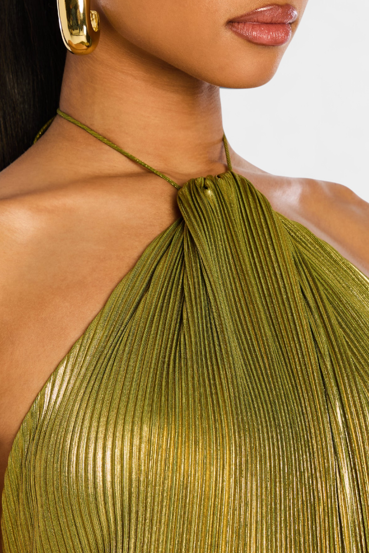 Emma – Dames Avondjurk met Elegantie en Metallic Glans