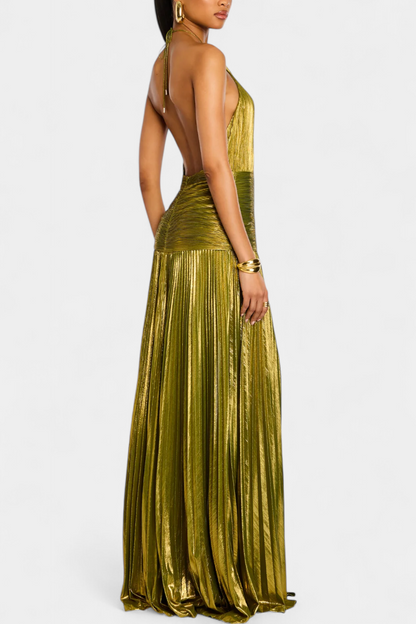 Emma – Dames Avondjurk met Elegantie en Metallic Glans