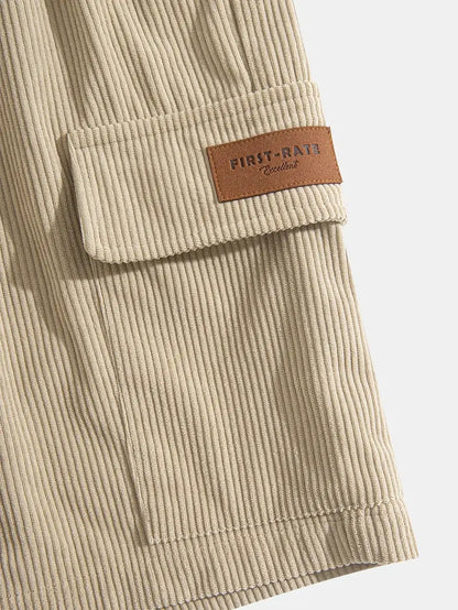 Herense Zomerbroek Cargo Beige Corduroy Stijlvol