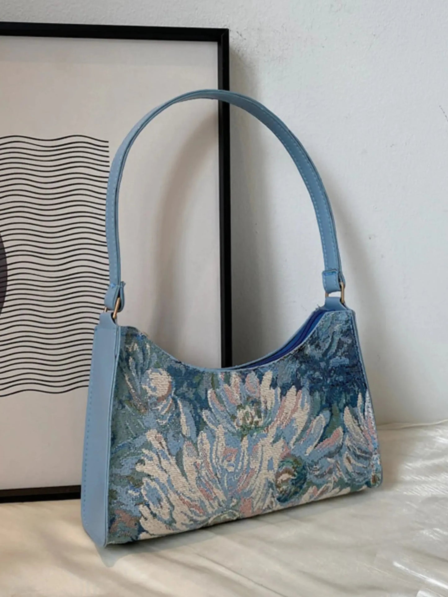 Schoudertas Bloemenpatroon Vintage Stijl Tapisserie