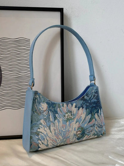 Schoudertas Bloemenpatroon Vintage Stijl Tapisserie