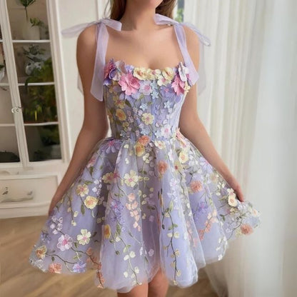 Jurk met Bloemen voor Cocktail Feesten - Rosalie