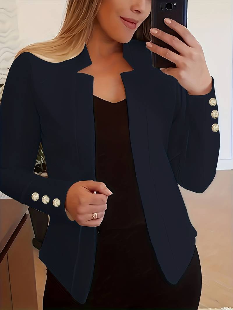 Casual Dames Blazer met Knopen – Lichtgewicht Katoen, Lange Mouw