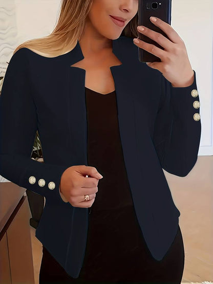 Casual Dames Blazer met Knopen – Lichtgewicht Katoen, Lange Mouw