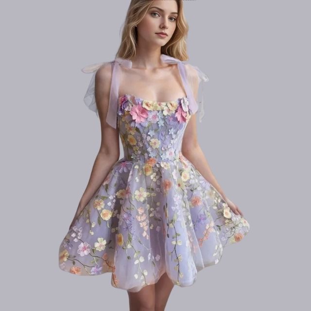 Jurk met Bloemen voor Cocktail Feesten - Rosalie - Mode Vibes