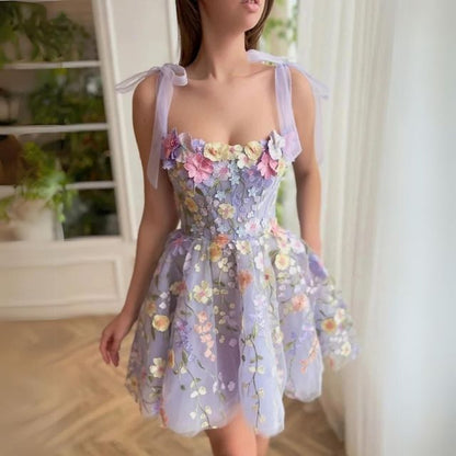 Jurk met Bloemen voor Cocktail Feesten - Rosalie