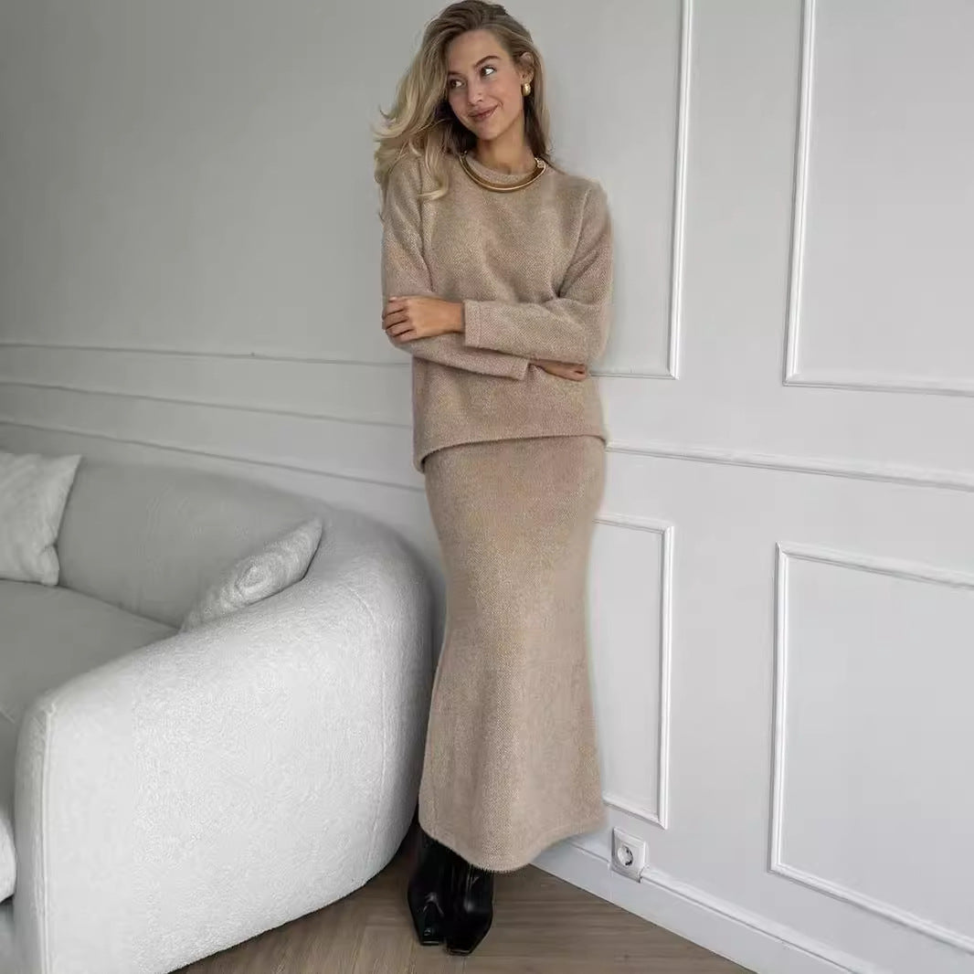 Dames Tweedelige Set Zachte Trui Lange Rok Comfortabel - Mode Vibes