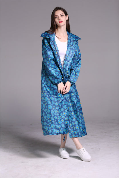 Dames Regenjas Lange Lichtgewicht Met Trendy Print