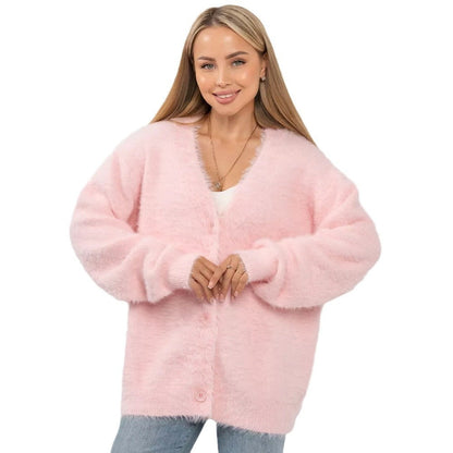 Dames Vest Zachte Gebreide V-hals Warm Elegance