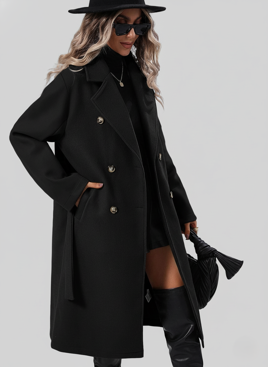 Sienna A-Lijn Trenchcoat – Dubbelrijige Jas met Ceintuur