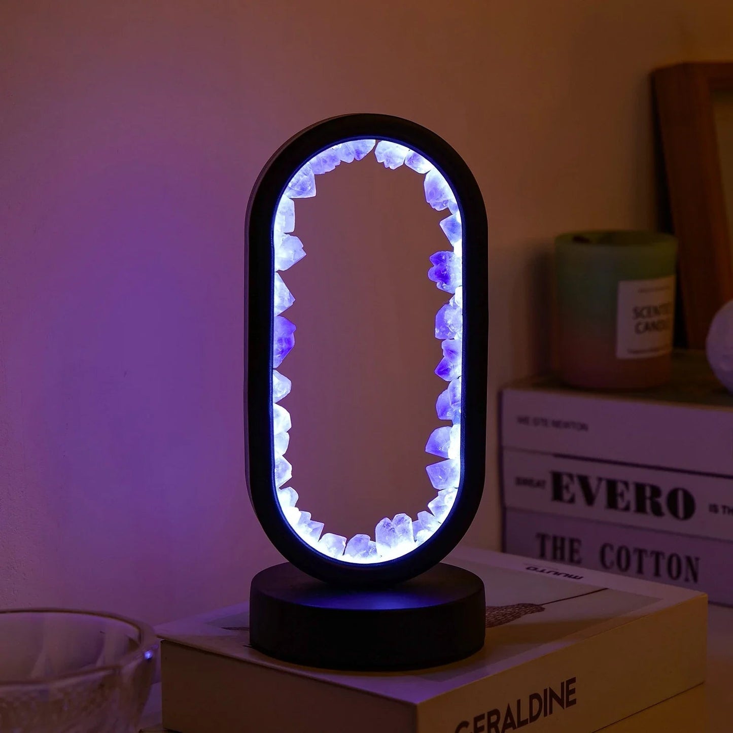 Amethist Lamp Handgemaakt Uniek Design Purper Kleur