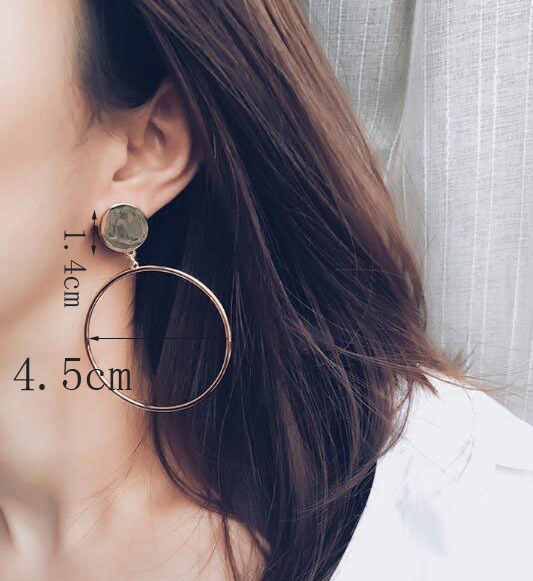 Dames Oorbellen Groot Rond met Schijf Detail
