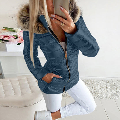 Dames Winterjas Gewatteerd met Faux Fur Capuchon Warm en Stijlvol