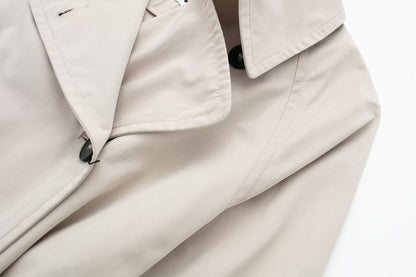 Dames Trenchcoat Lange Trendy Voorjaarsjas met Ceintuur