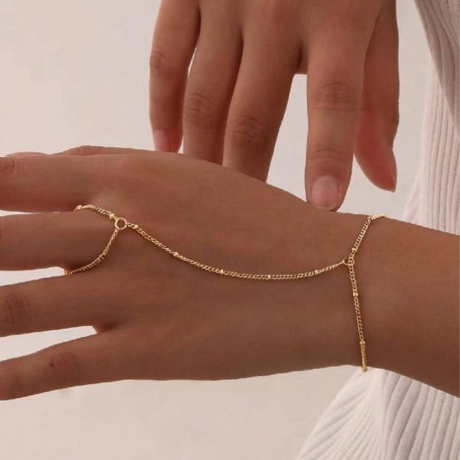 Dames Armband met Ring en Fijne Schakels Elegant Zilver