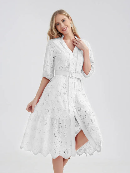 Zomerjurk Vrouw Evi Stijlvol Casual Jurkje