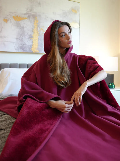 Zachte Fleece Hoodie Deken met Kap voor Thuis