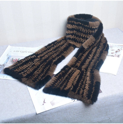 Gebreide Sjaal Warm en Stijlvol Nertsbont Look