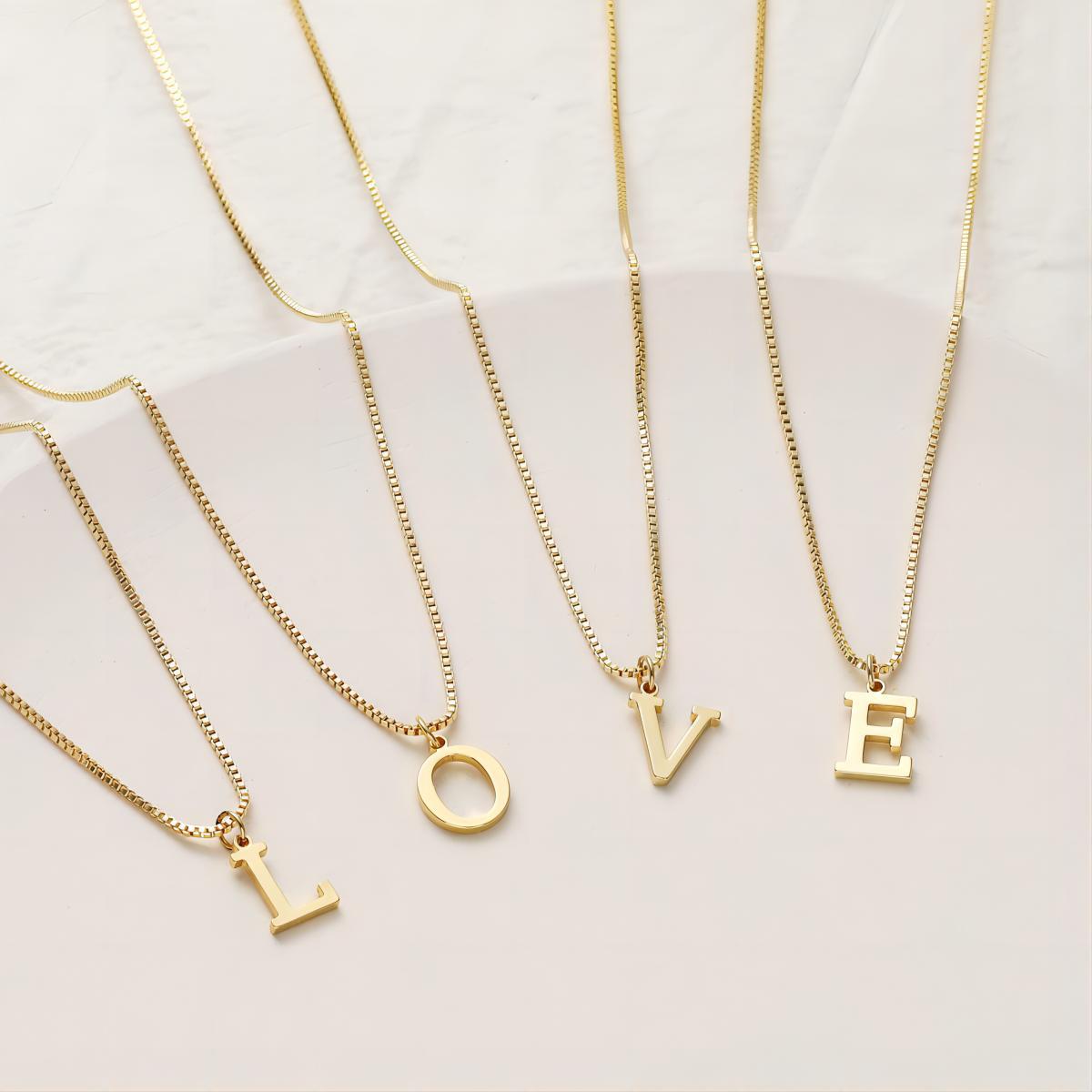 Gouden Ketting met Initialen Letter Lanette voor Dames