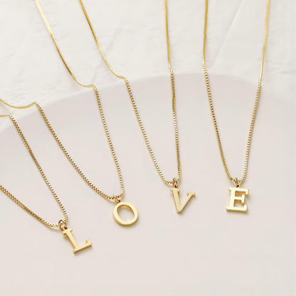 Gouden Ketting met Initialen Letter Lanette voor Dames