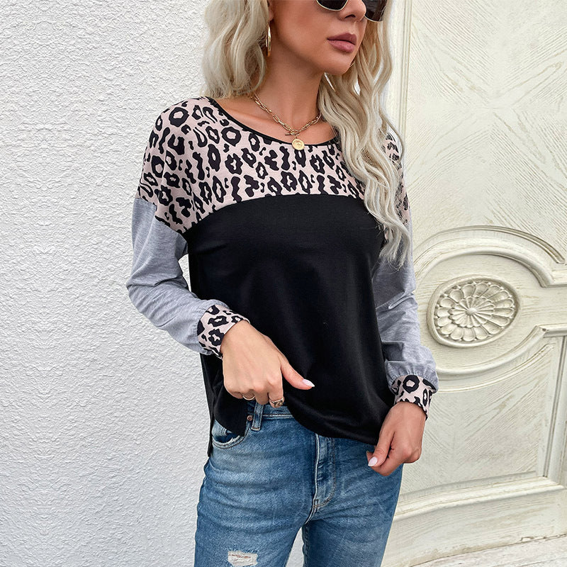 Dames Tijgerprint Top Lange Mouwen Casual Kleding