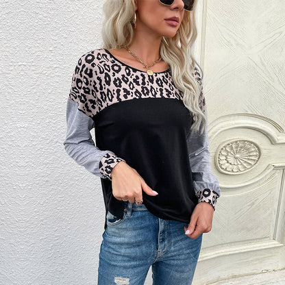 Dames Tijgerprint Top Lange Mouwen Casual Kleding