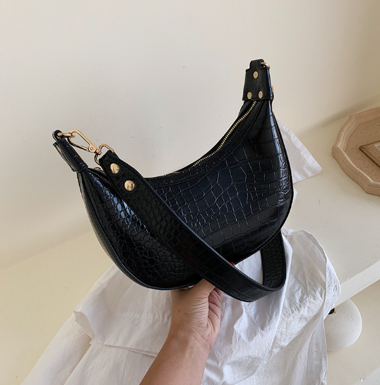 Dames Crossbody Tas Retro Stijl met Kroko Print