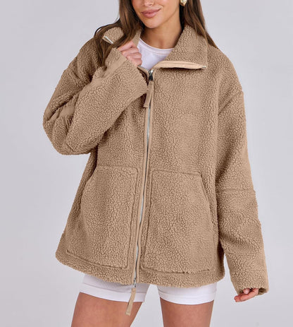 Dames Fleece Jas Oversized Warm en Zachte Winterjas
