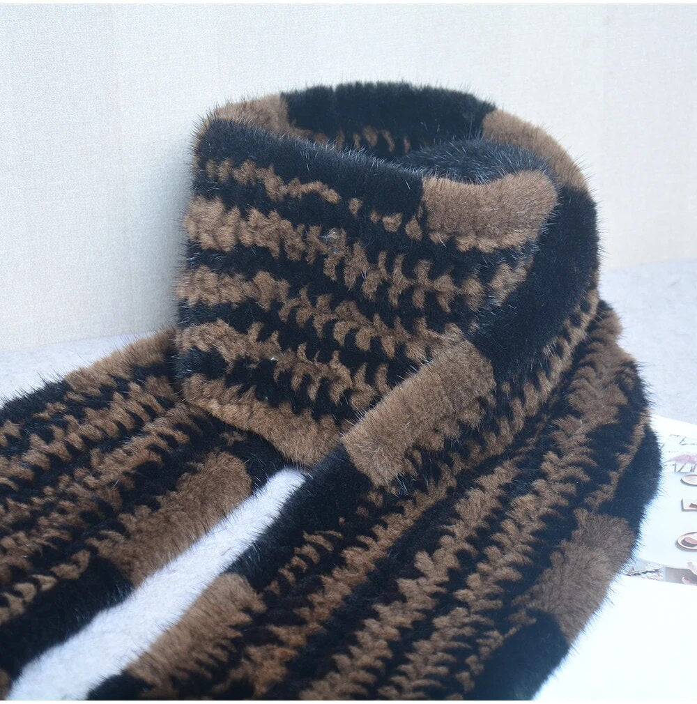 Gebreide Sjaal Warm en Stijlvol Nertsbont Look