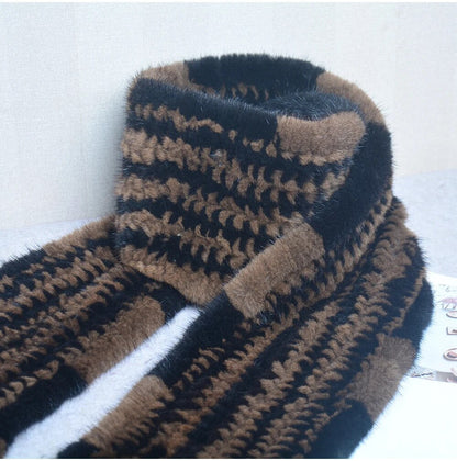 Gebreide Sjaal Warm en Stijlvol Nertsbont Look
