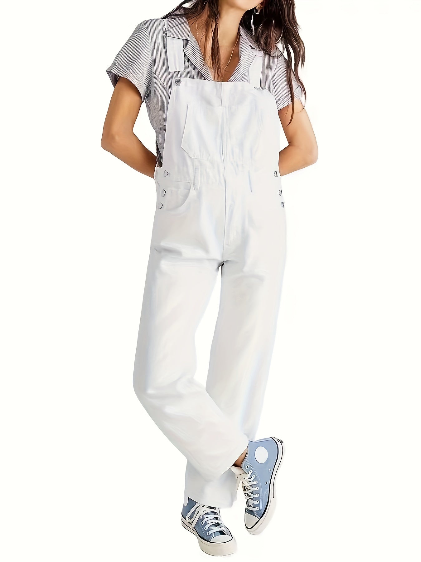 Dames Denim Jumpsuit Elegant Comfortabel voor Dagelijks Gebruik