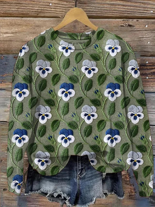 Vrouwelijk Sweatshirt met Bloemenprint Zacht en Comfortabel - Mode Vibes