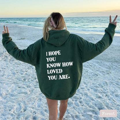Dames Hoodie Self Love Text Print Zwart Trendy