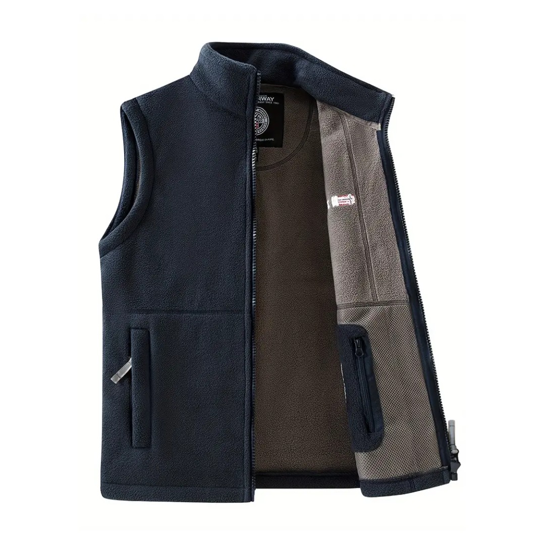 Heren Fleece Vest Warm Gevoerd met Opstaande Kraag - Mode Vibes