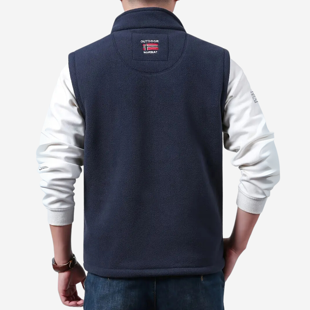 Heren Fleece Vest Warm Gevoerd met Opstaande Kraag