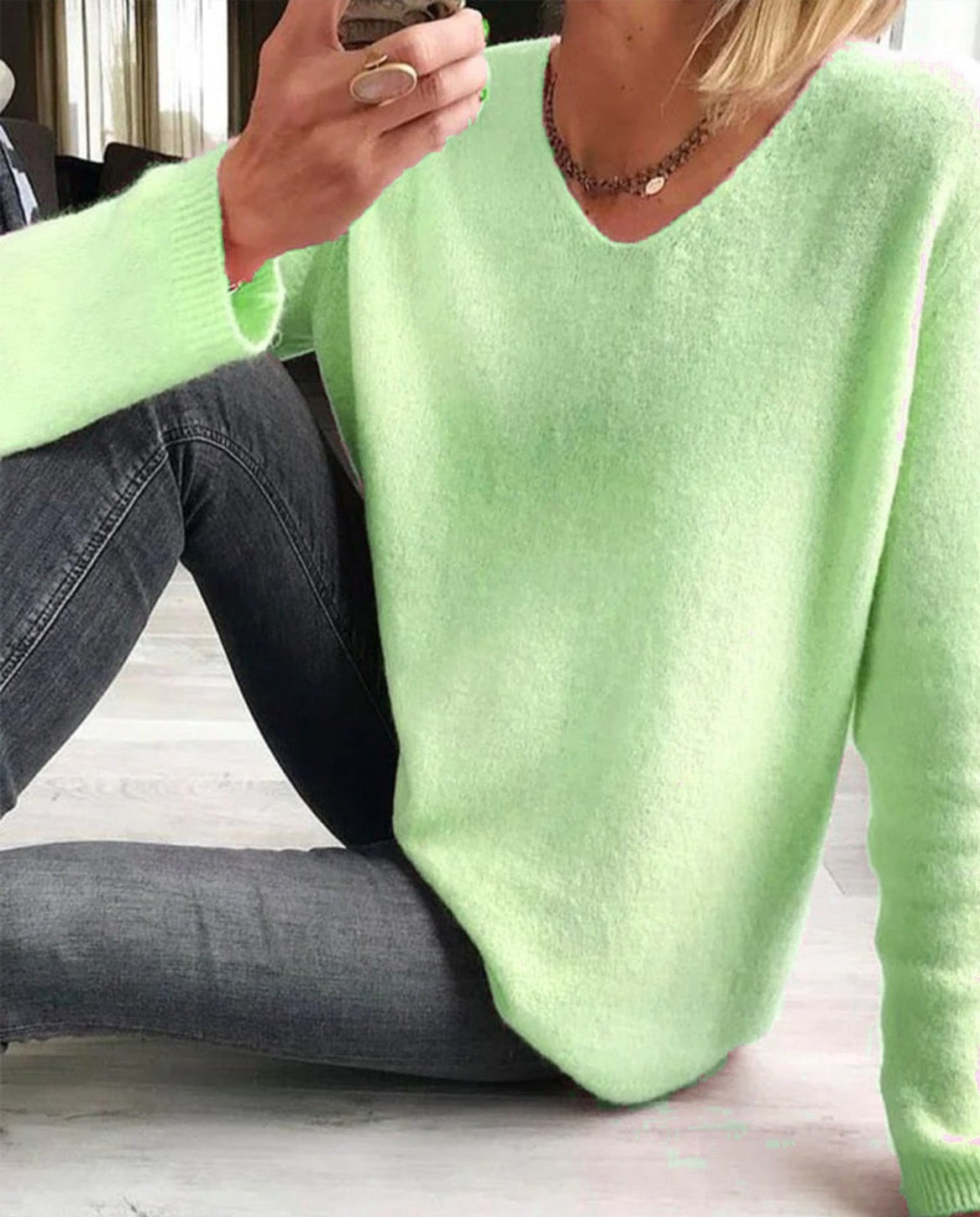Vrouwelijke Effen Trui Casual Damestrui Sophie