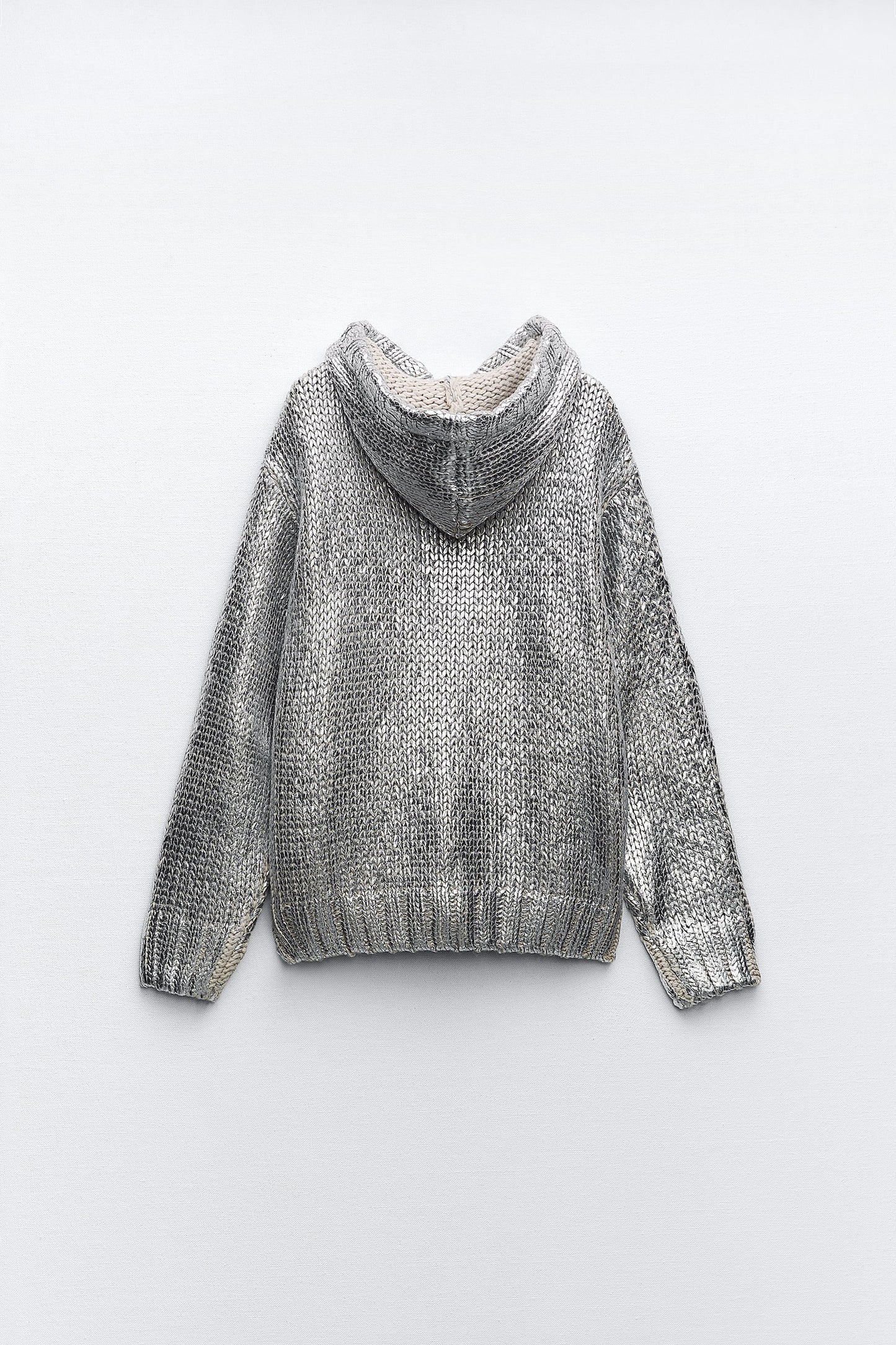 Glanzend Gebreide Hoodie Metallic Look Comfortabel