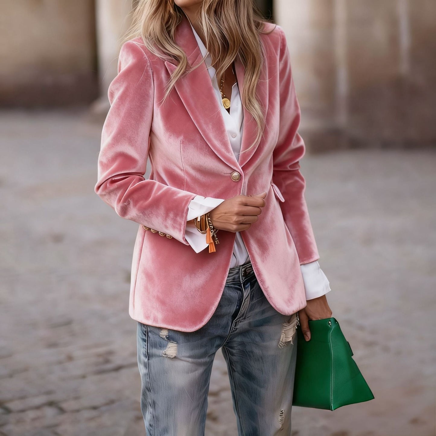 Dames Blazer Fluwelen Trendy Look