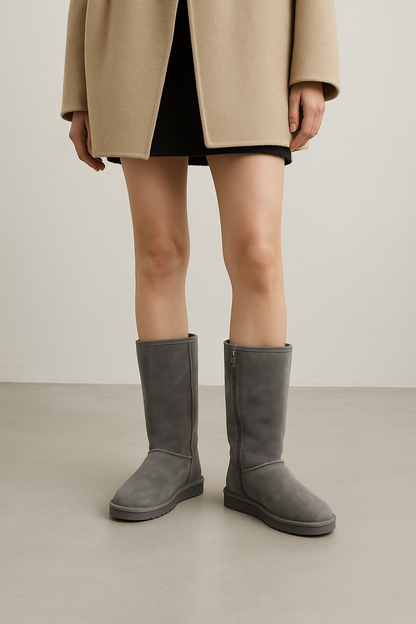 Waterdichte Sheepskin Laarzen Met Rits Comfortabel