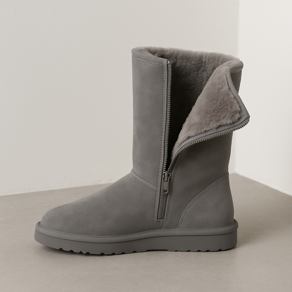 Waterdichte Sheepskin Laarzen Met Rits Comfortabel