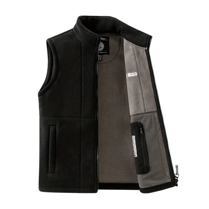 Heren Fleece Vest Warm Gevoerd met Opstaande Kraag