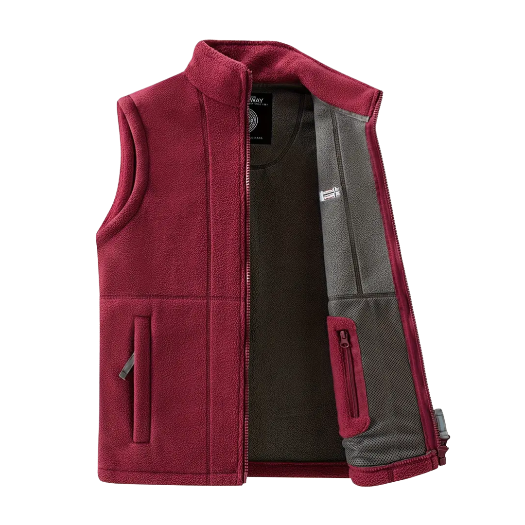 Heren Fleece Vest Warm Gevoerd met Opstaande Kraag